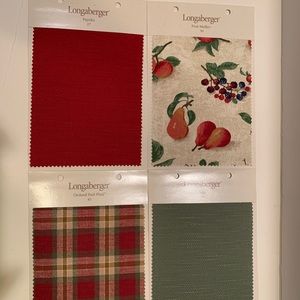 LOT OF 4 LONGABERGER CONSULTANT FABRIC SAMPLES.